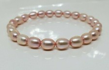 Pink Dyed Freshwater Pearl Stretch Bracelet