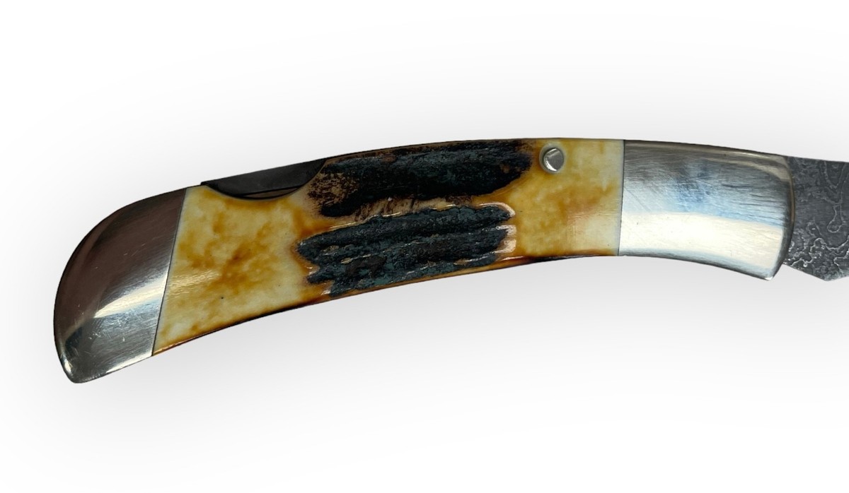 Bear & Son MGC Damascus Stag Folding Pocket-Knife | eBay Bear & Son MGC Damascus Stag Folding Pocket-Knife | eBay