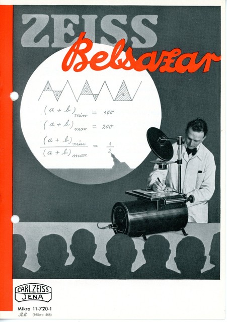 ZEISS Prospekt BELSAZAR Schreib-Projektions-Apparat Röntgen-Projektor (Y4380 ZEISS Prospekt BELSAZAR Schreib-Projektions-Apparat Röntgen-Projektor (Y4380