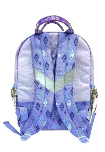 Mochila Disney Frozen 2 II tamaño completo 17" bolsa para libros escolares nueva con etiquetas lámina púrpura/plateada - Imagen 3 de 4