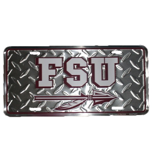 FLORIDA STATE SEMINOLES CAR TAG DIAMOND LICENSE PLATE METAL SIGN