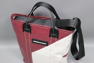 FREITAG F74 BOB Vintage White/Burgundy Used Pvc Crossbody