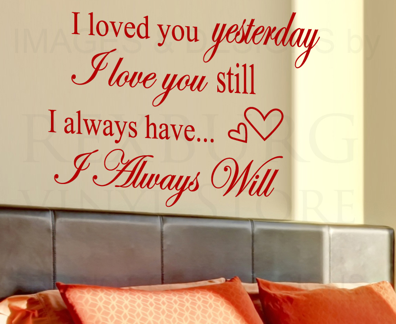 Wedding Wall Decal Vinyl Sticker I Will Always Love You L37 Marriage Art