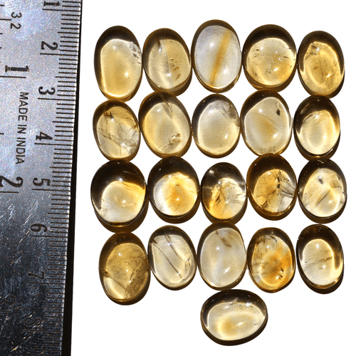 Lot 21 Pcs Brazilian Natural Citrine Untreated 13mm-16mm Oval Cabochon Gemstones - Picture 4 of 11