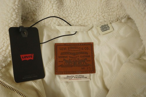 Women Levi's Slim Sherpa Corduroy Trucker Jacket XS VAP551 - Picture 3 of 9