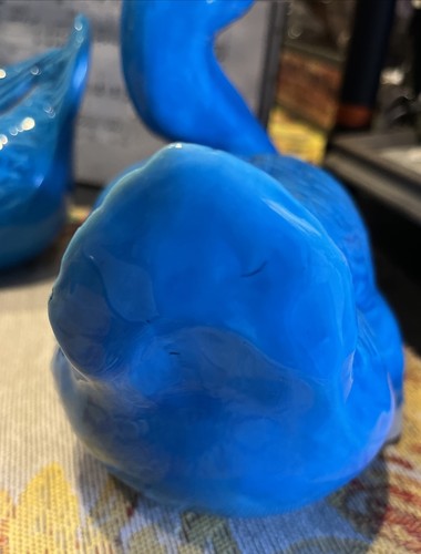 Pair Of Chinese Blue Glazed Ducks - Picture 4 of 12