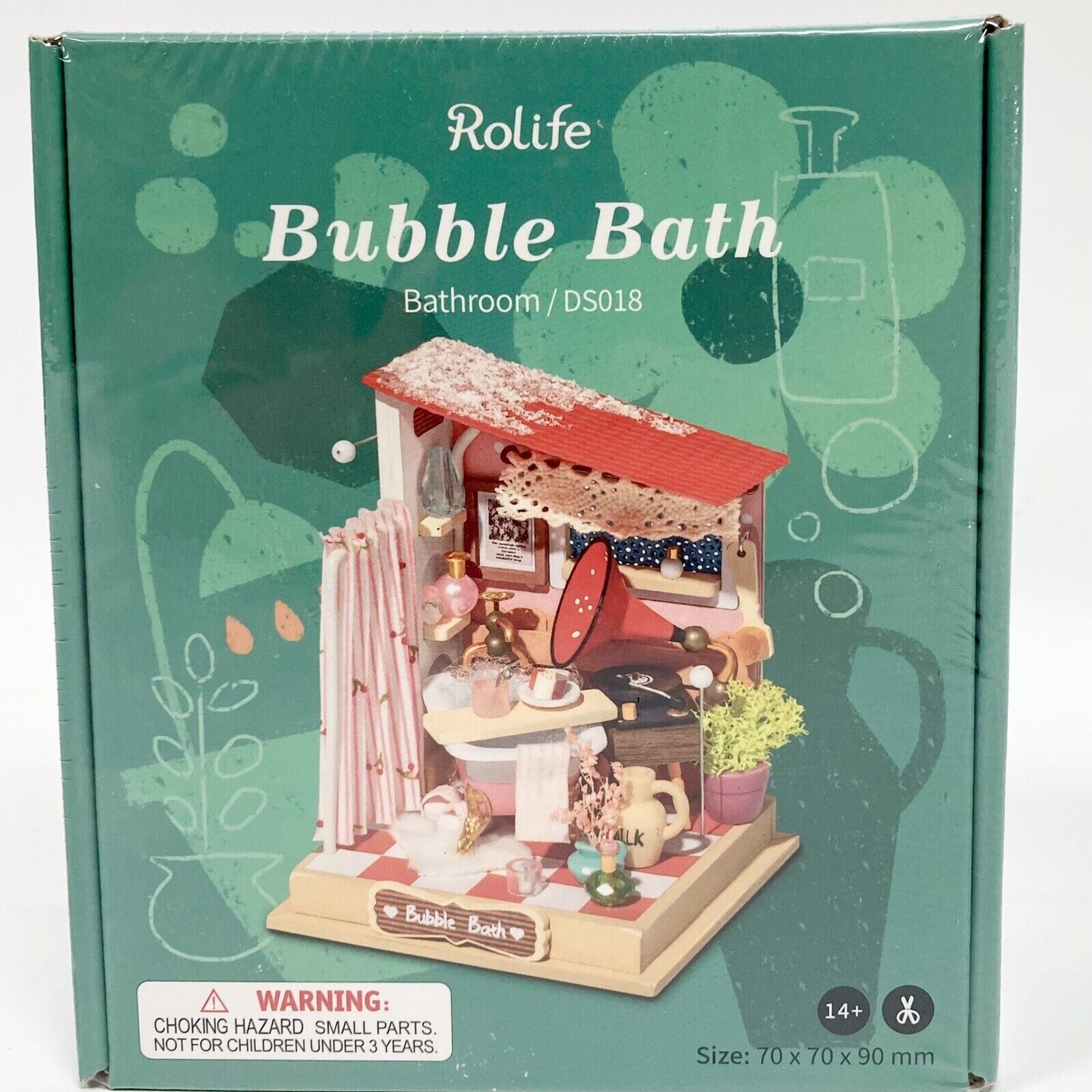 “Bubble Bath” Bathroom DS018 DIY Dollhouse Rolife 3D Wooden Puzzle