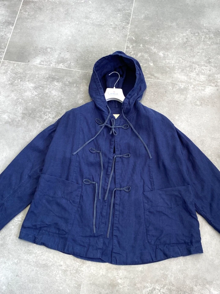 Men's MONITALY USA Linen Lightweight Duffle Chore Utility Coat Jacket Size 34 S - Image 2 of 4