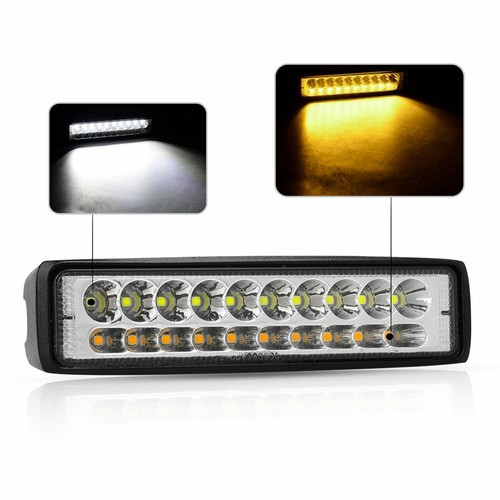 6 Inch LED Work Light Bar White &Amber Spot Flood Combo OffRoad Driving Fog Lamp - Picture 5 of 11