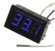 -30-800 Degree Centigrade Digital Temperature Meter Blue LED Display K-Type