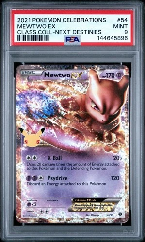Pokemon Mewtwo EX 54/99 Celebrations Classic Collection Holo Card PSA Mint 9