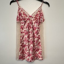 Victoria's Secret Floral Lace Full Slip, Adjustable Straps, Pink/Beige L/G