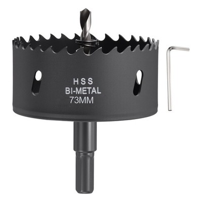 How Saw Kit 2-7/8'' Cutting Diameter Bi-Metal M42 High Speed Steel Black