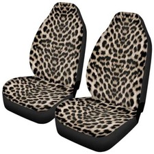 Brown Leopard Print Car Seat Covers Abstract Wild Animal Fur Texture Dark Brown