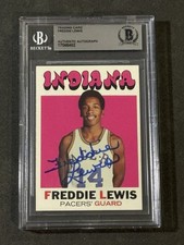 FREDDIE LEWIS 1971-72 TOPPS ROOKIE SIGNED AUTOGRAPHED CARD BECKETT BAS AUTHENTIC