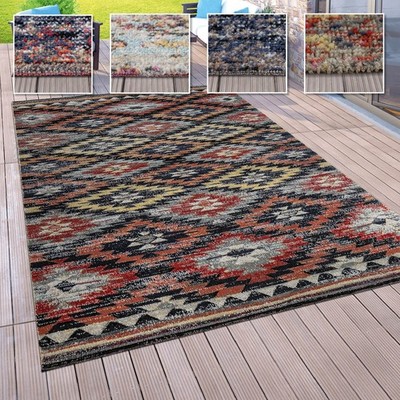 Outdoor-Teppich Für Balkon, Kurzflor Mit Orient-Design, versch. Farben u. Größen