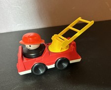 Vintage 1990 Fisher-Price Fireman Fire Truck Kids Toy  