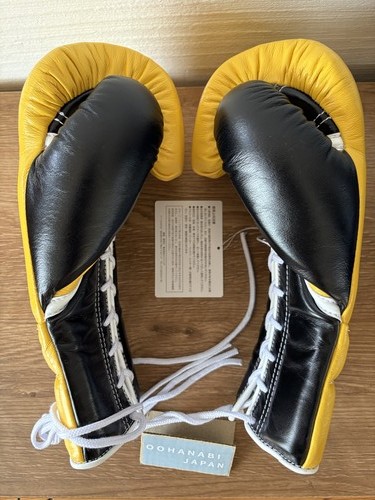 Winning Boxing Gloves 14oz MS-500 Lace up type Yellow × Black New genuine JAPAN - Picture 8 of 13