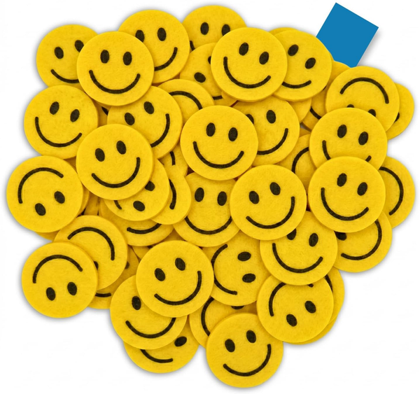 edelkern Filz Smileys Gelb (80 StüCk) - Streudeko Zum Basteln & Dekorieren-image