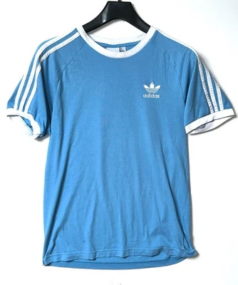 Adidas Originals Adicolour Classics 3 Stripes T-Shirt, Blue, Mens Small. Trefoil - Image 1 of 4