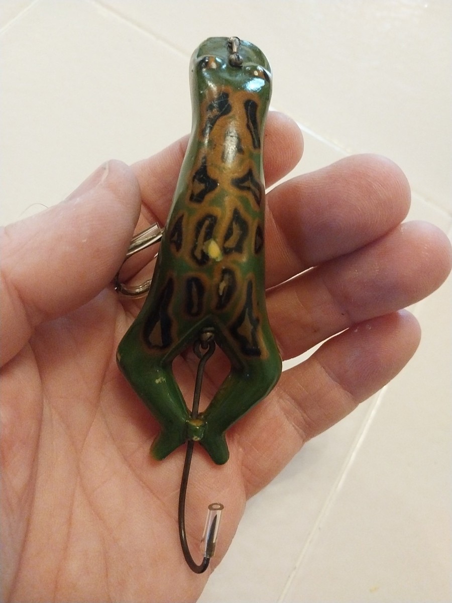 Vintage Heddon Luny Frog 3409 B Fishing Lure #45-16 【1920年代