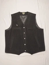 Wyoming Traders Vest Mens XXL Tall Black Wool Western 