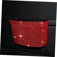 Car Trash Can, Hanging Trash Bin, Leakproof Garbage Organizer, Bling Red