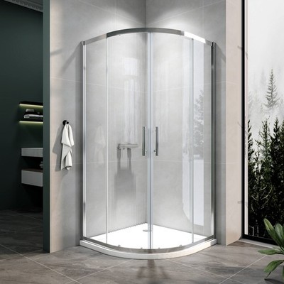 Quadrant Shower Enclosure Corner Cubicle Walk In Sliding Door and Tray ...