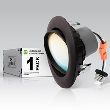 Retrofit 4 Inch Gimbal LED Recessed Light - Oil Rubbed Bronze 10W 811LM 2700/...