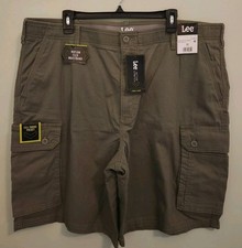 Lee Men's SIZE 42 Active Stretch 'Dakota' Cargo Shorts GREEN 10" 10725