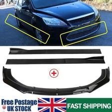 Front Bumper Lip Spoiler Body Kit + Side Skirts For Ford Fiesta Focus 2002-2020