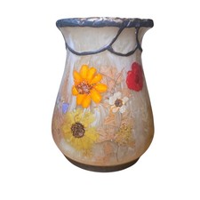 Fresh Fields Lucite Toothbrush Holder Floral Bathroom Countertop Organizer