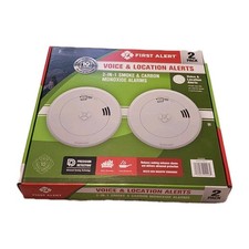 NEW First Alert 2-in-1 Smoke  Carbon Monoxide Alarms with Voice Alerts 2 Pack