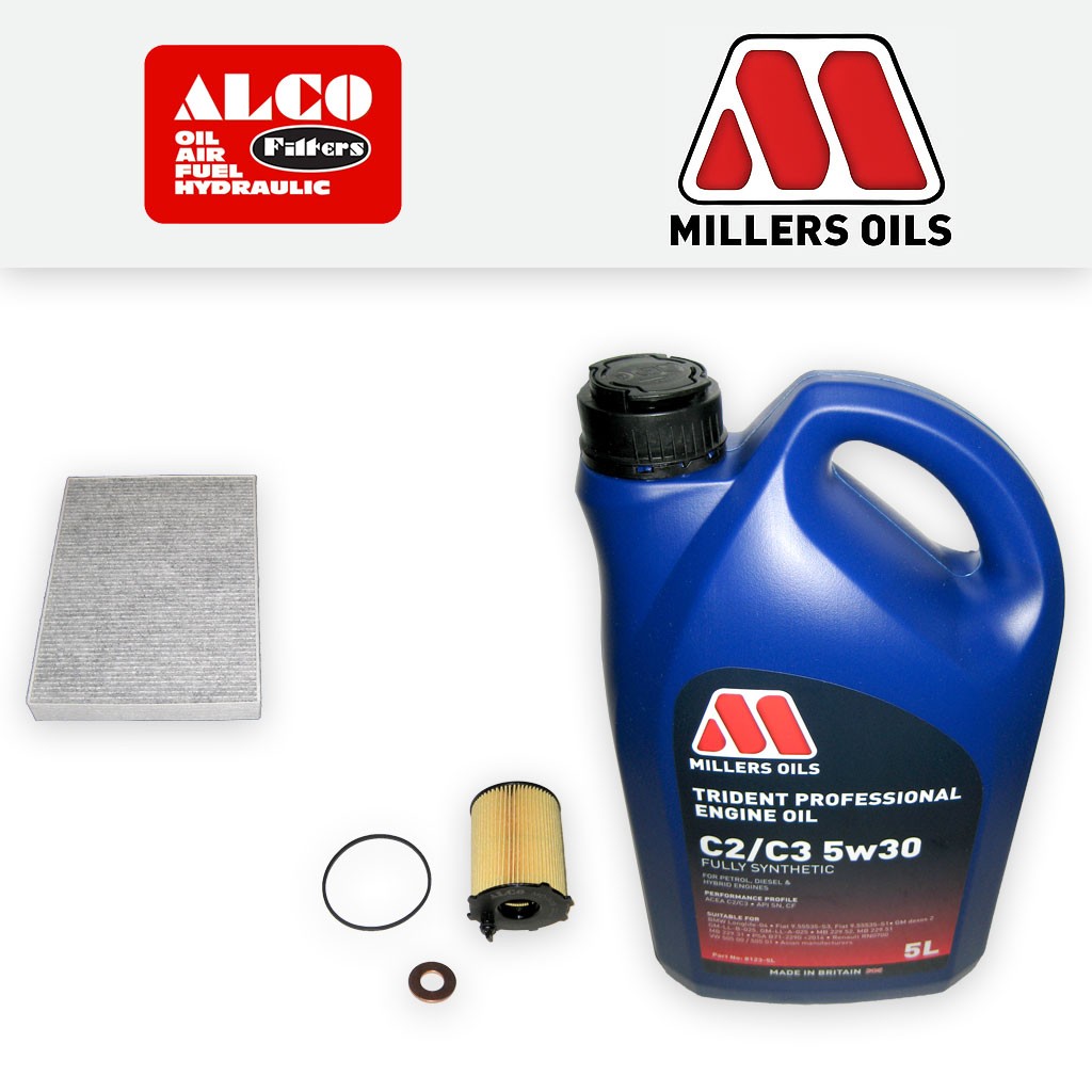 SERVICE KIT for CITROEN C5 1.6 HDI OIL CABIN FILTERS +OIL (2010-2015)