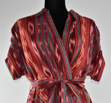 NWT Lauren Ralph Lauren Sz 10 Multicolor Short Sleeve VNeck Bow Belt Flowy Dress