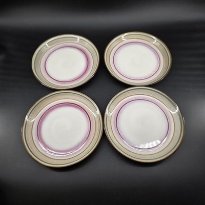 Sango Arcadia Black 4605 Dessert Salad Plates Set of 4 Speckled Ceramic 7.5''