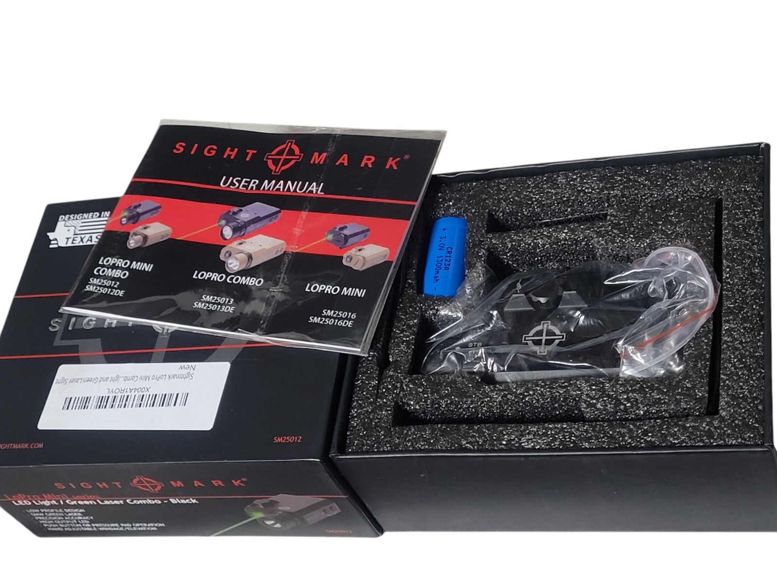 SIGHTMARK SM25012 LoPro Mini Combo Flashlight and Green Laser Sight - BNIB!