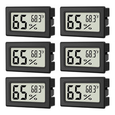 6-Pack Mini Digital Hygrometer Thermometer for Reptile Jars Fridge  