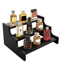3-Tier Wooden Cologne Organizer Perfume Display Stand for Countertop Retail