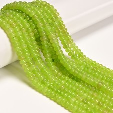 Peridot Color Dyed Jade Smooth Rondelle Beads Size 4x6mm 15.5" Strand