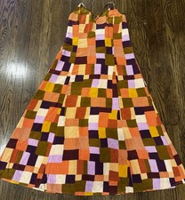 EDITIONS SEZANE Rue Aloise Patchwork MIDI Dress Women's Size 38 EUC