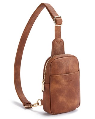 Small Sling Bag for Women Leather Crossbody Fanny Packs Chest Bag for Women M...
