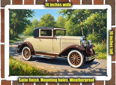 Metal Sign - 1929 Marmon Roosevelt Oil Painting - 14x10