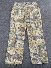 Vintage Liberty Realtree Camo Cargo Pants Mens 36x30 Made In USA Broken Zipper