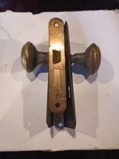 Antique Mortise  Lock & key With Russel And Erwin Knobs, Plates.