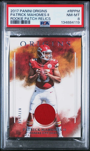 2017 Panini Origins Rookie Patch Relics Patrick Mahomes II #RPPM PSA 8