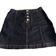 Banana Republic Classic Denim Skirt Dark Wash Sz. 6 Button Fly Midi