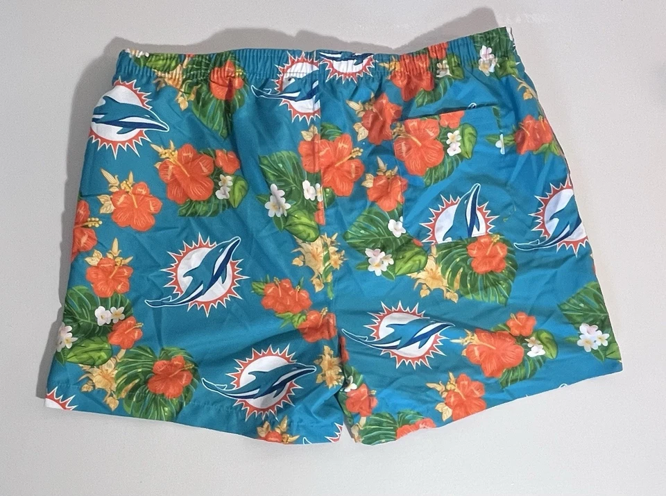 NFL team apparel Miami Dolphins swim trunks.Mesh Lining.Drawstring. 2XL - Image 2 of 4