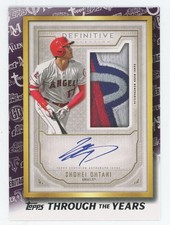 2021 Topps SHOHEI OHTANI Through The Years 2019 Definitive Autograph Patch Card