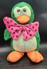 Dan Brechner Green Penguin Plush Stuffed Animal 13" Toy Prize Carnival Vtg 80s